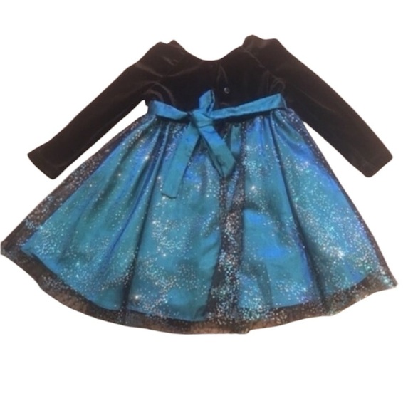 JONA MICHELLE Blue & Black Long Sleeve Fancy Dress 2T - Picture 2 of 3